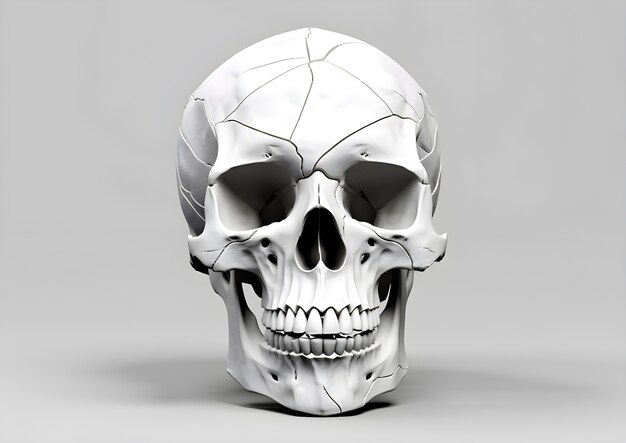 Человеческий череп в студии