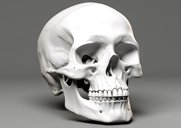 Free photo human skull in studio