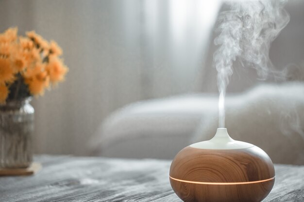 Humidifier on the table in the living room.