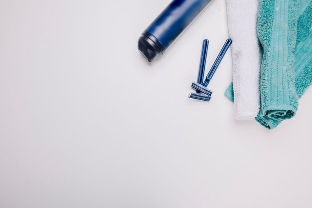 Hygiene composition with towel and space