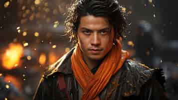 Free photo hyperdetailed cinematic young asian male taoist priest