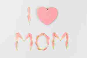 Foto gratuita amo le parole di mamma di petali