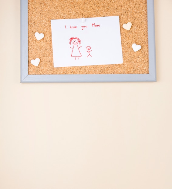 Free photo i love you mom inscription with drawing