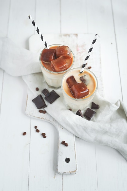 Ice coffee with chocolate