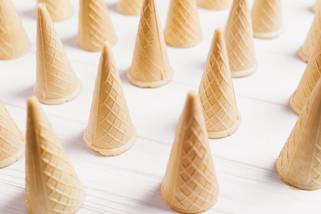 Ice cream background with cones