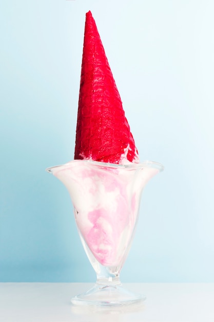 Ice cream bowl with sugar cone