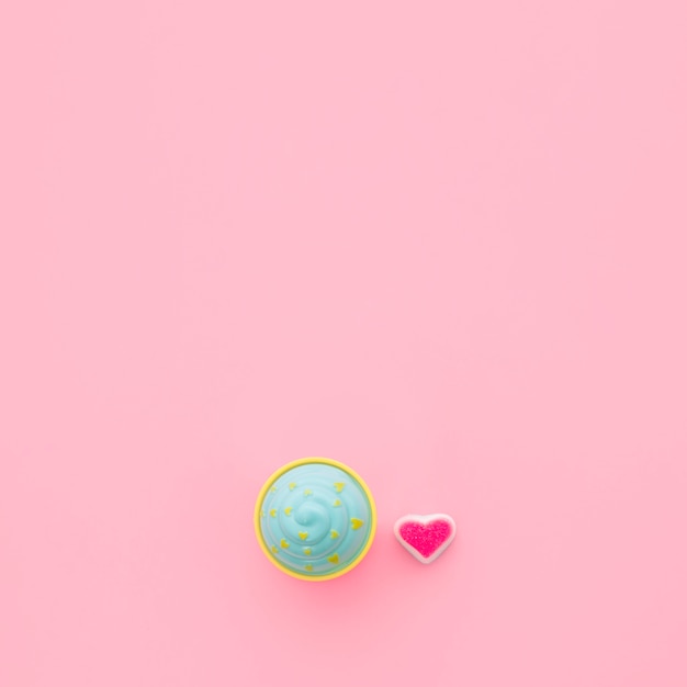 Ice cream and candy heart