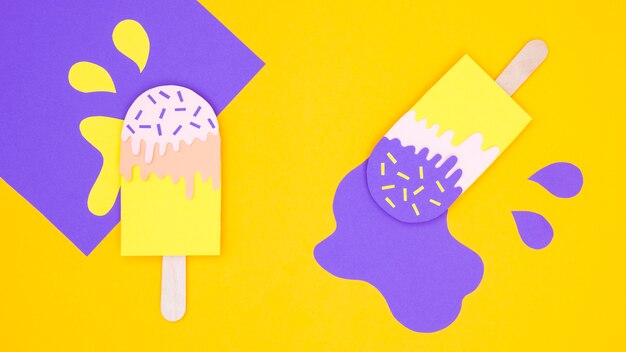 Ice cream collection in paper style