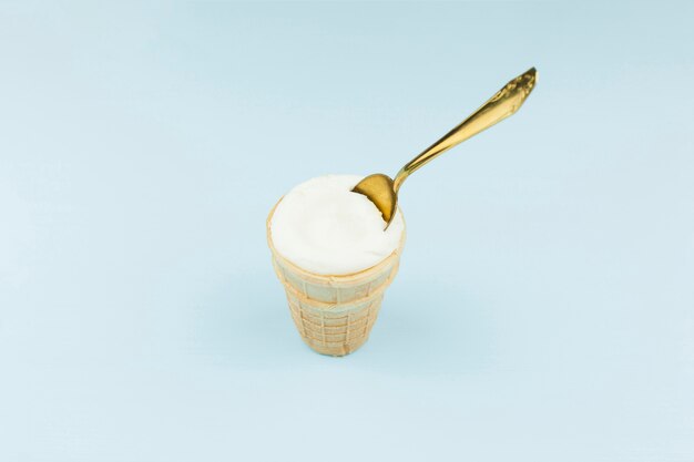 Ice cream with spoon