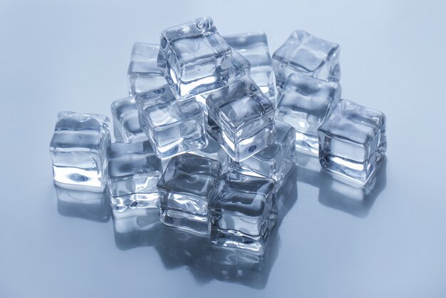 Ice cubes on the table