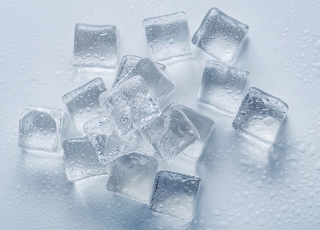 Ice cubes on the table