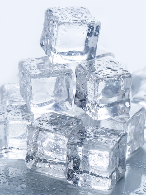 Ice cubes on the table