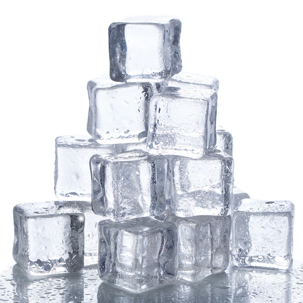 Ice cubes on the table