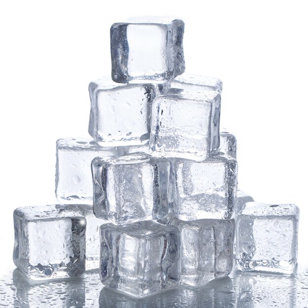 Ice cubes on the table