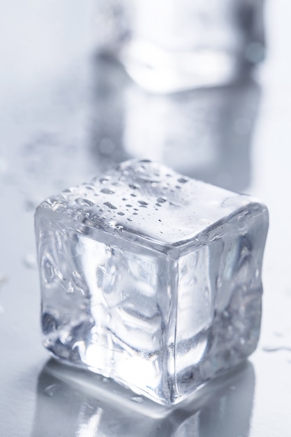 Ice cubes on the table