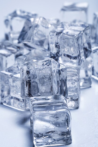 Ice cubes on the table