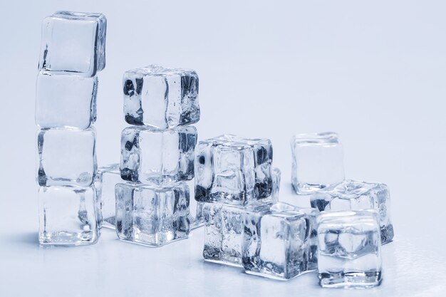 Ice cubes on the table