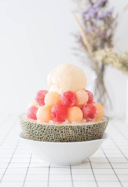 Ледяная дыня Bingsu, знаменитое корейское мороженое