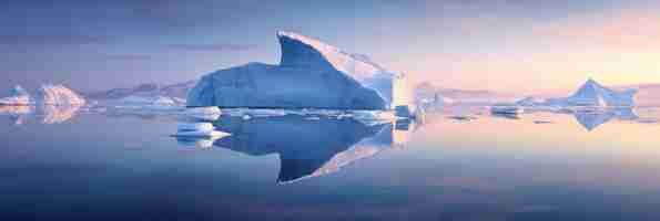 Free photo ice parts floating in water