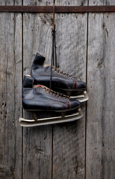 Ice skates arrangement still life