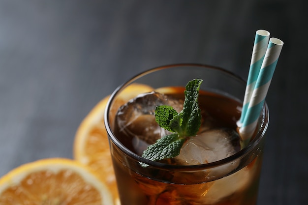 Ice tea with mint