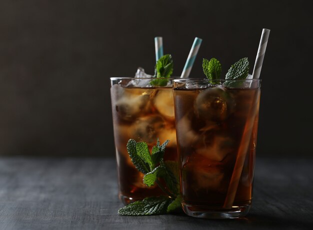 Ice tea with mint