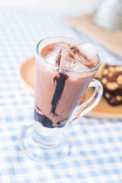 iced chocolate on table