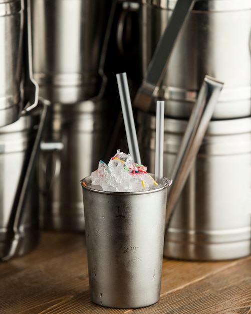 Iced cocktail on the table 