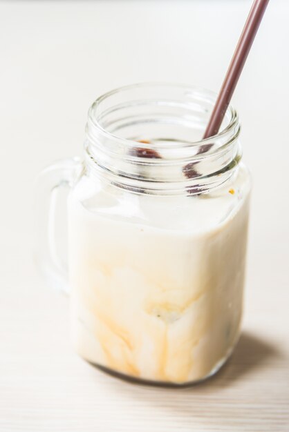 Iced coffee glass