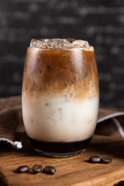 Iced coffee with whipped cream