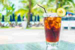 Free photo iced cola glass
