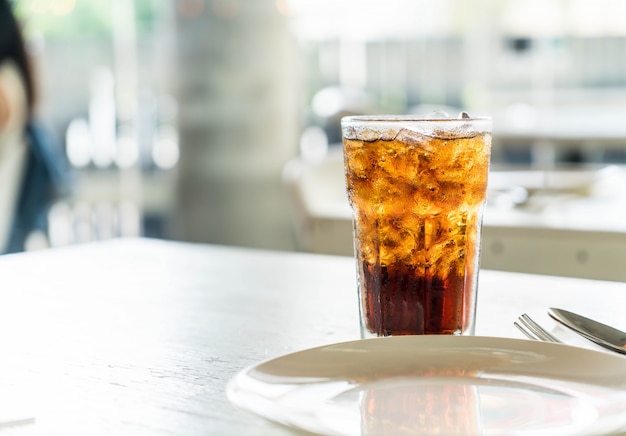 iced cola on the table