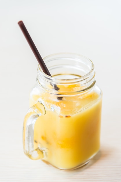 Iced Passion fruit glass