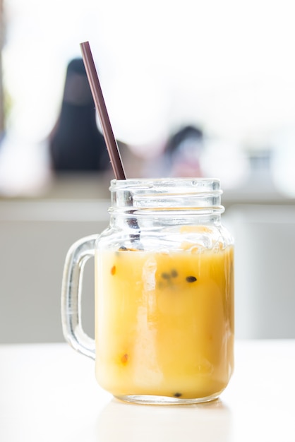 Iced Passion fruit glass