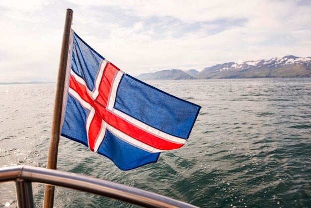 Iceland landscape of beautiful flag