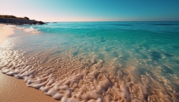 静かな海に沈むのどかな夕日 AI が生み出す鮮やかな美しさ