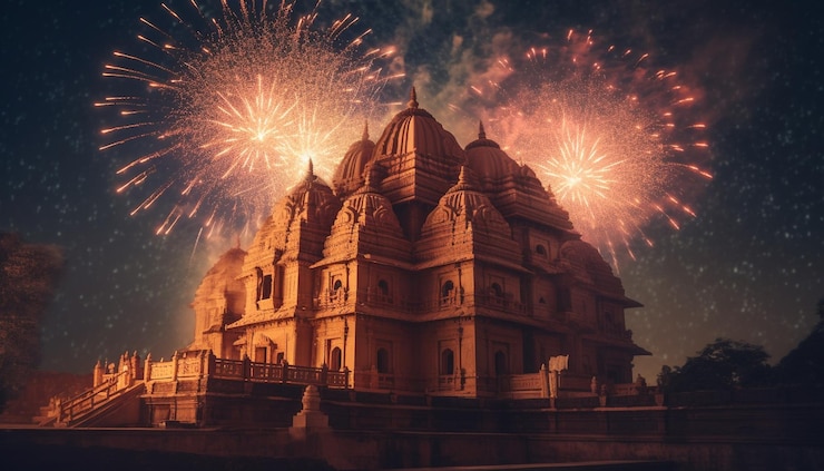 Free Photo illuminated skyline explodes with vibrant firework display generated by ai