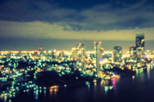 Illuminated skyscrapers at night