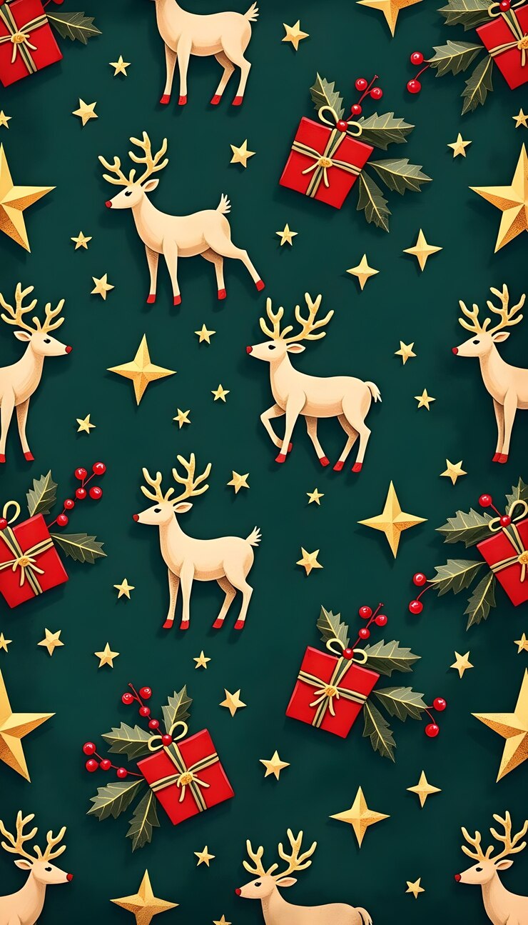 Free Photo illustrated christmas pattern