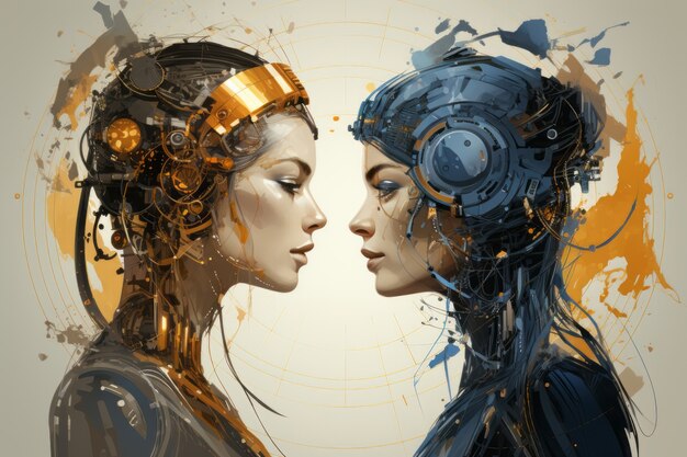 Illustrated rendering of twin avatar