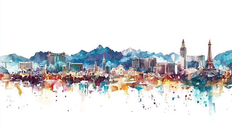 無料Photo イラスト化された水彩の都市