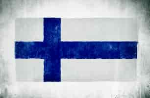 Бесплатное фото Иллюстрация и роспись государственного флага финляндии