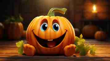 Free photo an illustration of a charming pumpkin