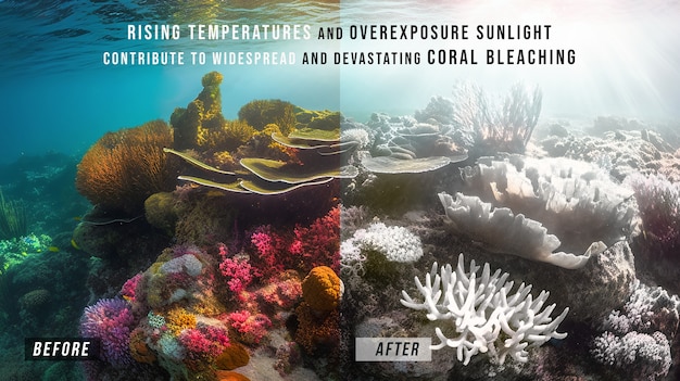 Illustration of Coral Bleaching Threat – Free Download