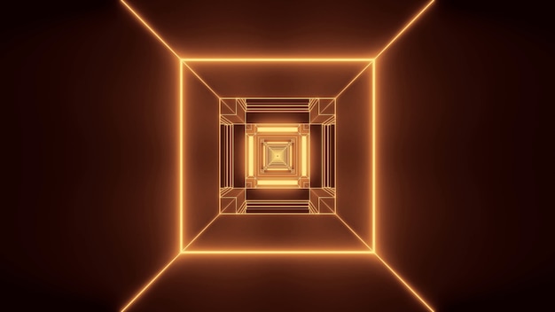 一方向に流れる長方形の金色の光のイラスト