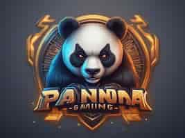Free photo illustration mascot panda gaming logo design