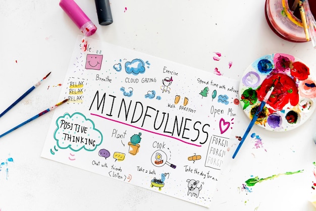 Illustration of mindfulness leisure art activity