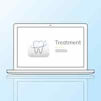 무료 사진 노트북에 치과 치료 응용 프로그램의 그림