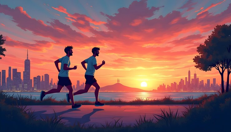 Free Photo illustration of people jogging
