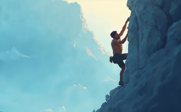 illustration of person climbing